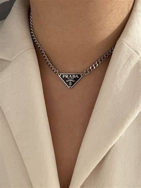 prada necklace price|prada symbol necklace.